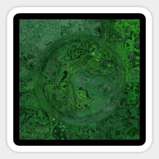Green Fluid Pour Marble Planet Sticker